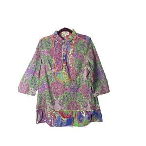 Maison Common Paisley Printed Tunic Top Size 42